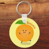 Sinaasappel citrusvruchten die met klauterdansen sleutelhanger (Voorkant)