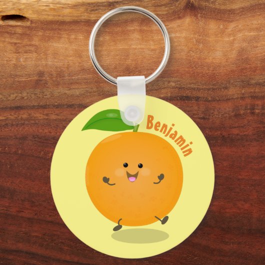 Sinaasappel citrusvruchten die met klauterdansen sleutelhanger (Voorkant)