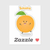 Sinaasappel citrusvruchten die met klauterdansen sticker (Vel)