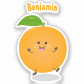 Sinaasappel citrusvruchten die met klauterdansen sticker (Voorkant)