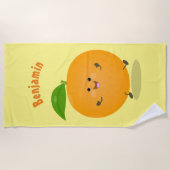 Sinaasappel citrusvruchten die met klauterdansen strandlaken (Voorkant)