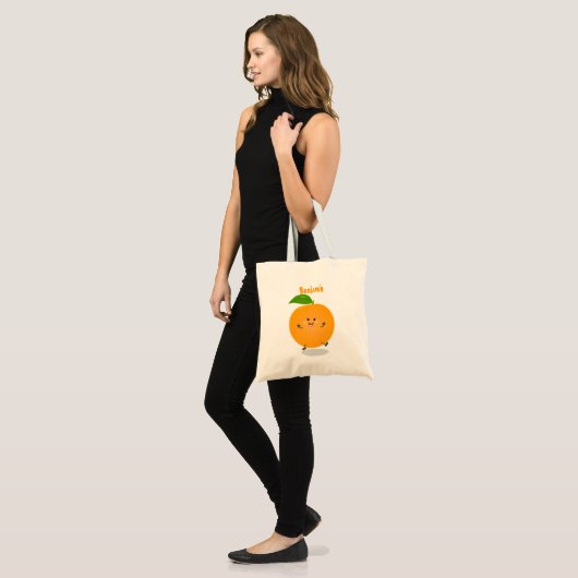 Sinaasappel citrusvruchten die met klauterdansen tote bag (Voorkant (model))