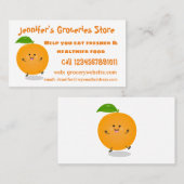 Sinaasappel citrusvruchten die met klauterdansen visitekaartje (Voorkant / Achterkant)