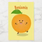 Sinaasappel citrusvruchten die met klauterdansen voedselcontainer etiket (Enkel label)