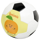 Sinaasappel citrusvruchten die met klauterdansen voetbal (Drie kwart)