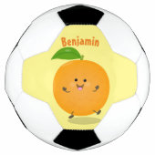 Sinaasappel citrusvruchten die met klauterdansen voetbal (Voorkant)