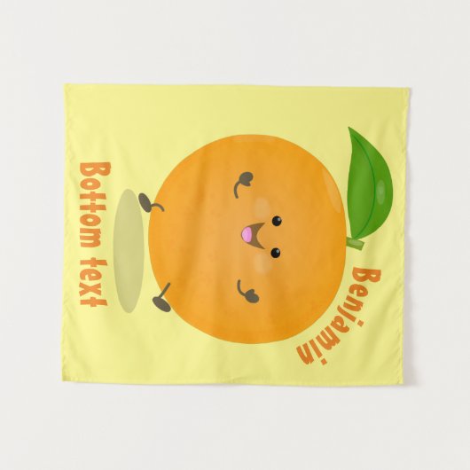 Sinaasappel citrusvruchten die met klauterdansen wandkleed (Voorkant (horizontaal))