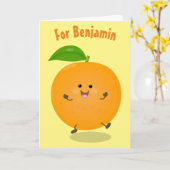 sinaasappel citrusvruchten die met tuindansen kaart (Gele Bloem)