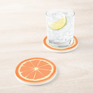 Sinaasappel citrusvruchtschijf coaster zandsteen onderzetter