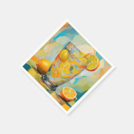 Sinaasappel Cocktail AI kunst servet