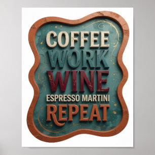 Sinaasappel COFFIE WERK WIJN ESPRESSO MARTINI HERH Poster
