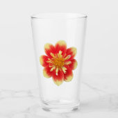 Sinaasappel Collarette Dahlia Bloom Floral Glas (Voorkant)