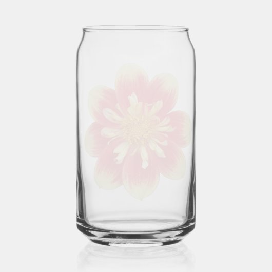 Sinaasappel Collarette Dahlia Blooms Bloemen Blikvorm Glas (Achterkant)