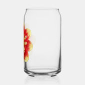 Sinaasappel Collarette Dahlia Blooms Bloemen Blikvorm Glas (Links)