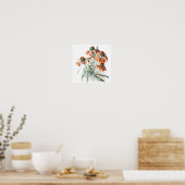 Sinaasappel Coneflowers Art Print Poster (Keuken)