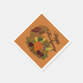 Sinaasappel Cornucopia Thanksgiving Napkins Servet (Hoek)