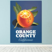 Sinaasappel County California reisposter. Canvas Afdruk (Insitu (Houten vloer))
