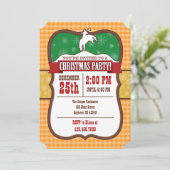 Sinaasappel Cowboy Kerstfeest Uitnodiging (Staand voorkant)