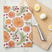 Sinaasappel, Cranberry en Rozemarijn vakantie Wate Theedoek (Quarter Fold)