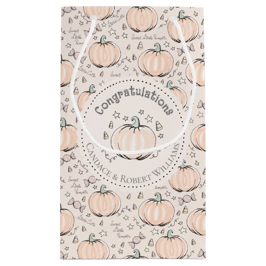 Sinaasappel & Cream Little Pumpkin Baby Gefelicite Klein Cadeauzakje (Achterkant)
