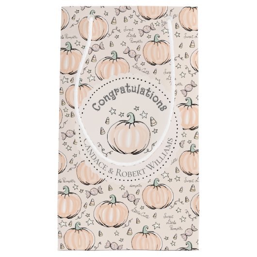 Sinaasappel & Cream Little Pumpkin Baby Gefelicite Klein Cadeauzakje (Voorkant)