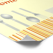 Sinaasappel Cream Striped Kitchen Poster (Hoek)