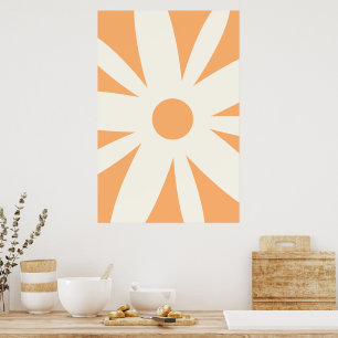 Sinaasappel Crème Bloemblad Muur Kunst Poster