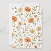 Sinaasappel Crème Bloemen Bruiloft Kaart (Achterkant)