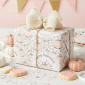 Sinaasappel & Crème Kleine Pompoen Baby Halloween Cadeaupapier