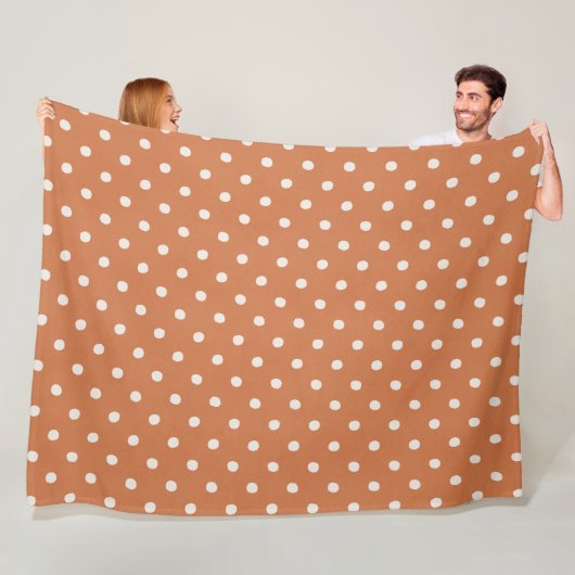 Sinaasappel Crème Stippen Verjaardag Fleece Deken (In situ)