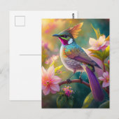 Sinaasappel Crested Rainbow Jay Fantasy Bird Briefkaart (Voorkant / Achterkant)