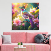 Sinaasappel Crested Rainbow Jay Fantasy Bird Canvas Afdruk (Insitu (Woonkamer))