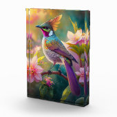 Sinaasappel Crested Rainbow Jay Fantasy Bird Fotoblokken (Rechts)