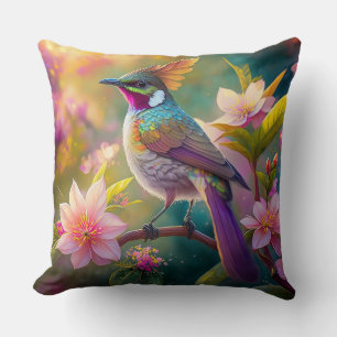 Sinaasappel Crested Rainbow Jay Fantasy Bird Kussen