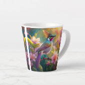Sinaasappel Crested Rainbow Jay Fantasy Bird Latte Mok (Rechterhoek)