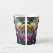 Sinaasappel Crested Rainbow Jay Fantasy Bird Latte Mok (Voorkant)
