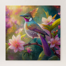 Sinaasappel Crested Rainbow Jay Fantasy Bird Legpuzzel