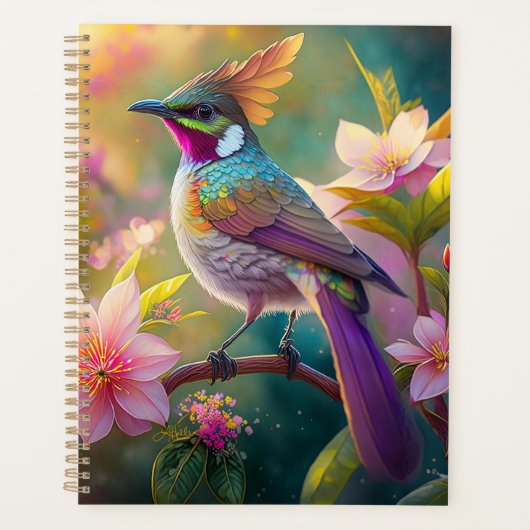 Sinaasappel Crested Rainbow Jay Fantasy Bird Planner (Voorkant)