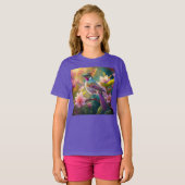 Sinaasappel Crested Rainbow Jay Fantasy Bird T-shirt (Voorkant volledig)
