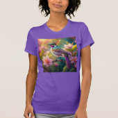 Sinaasappel Crested Rainbow Jay Fantasy Bird T-shirt (Voorkant)