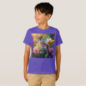 Sinaasappel Crested Rainbow Jay Fantasy Bird T-shirt (Voorkant volledig)