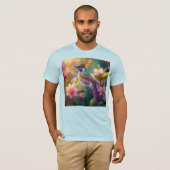 Sinaasappel Crested Rainbow Jay Fantasy Bird T-shirt (Voorkant volledig)