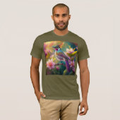 Sinaasappel Crested Rainbow Jay Fantasy Bird T-shirt (Voorkant volledig)