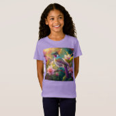 Sinaasappel Crested Rainbow Jay Fantasy Bird T-shirt (Voorkant volledig)