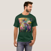 Sinaasappel Crested Rainbow Jay Fantasy Bird T-shirt (Voorkant volledig)