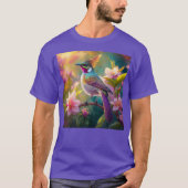 Sinaasappel Crested Rainbow Jay Fantasy Bird T-shirt (Voorkant)
