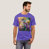 Sinaasappel Crested Rainbow Jay Fantasy Bird T-shirt (Voorkant volledig)