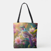 Sinaasappel Crested Rainbow Jay Fantasy Bird Tote Bag (Achterkant)