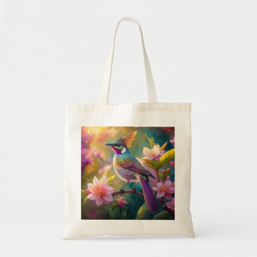 Sinaasappel Crested Rainbow Jay Fantasy Bird Tote Bag (Voorkant)