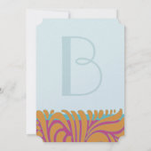 Sinaasappel Crush Aqua Fuchsia wervelt op zilver Kaart (Achterkant)